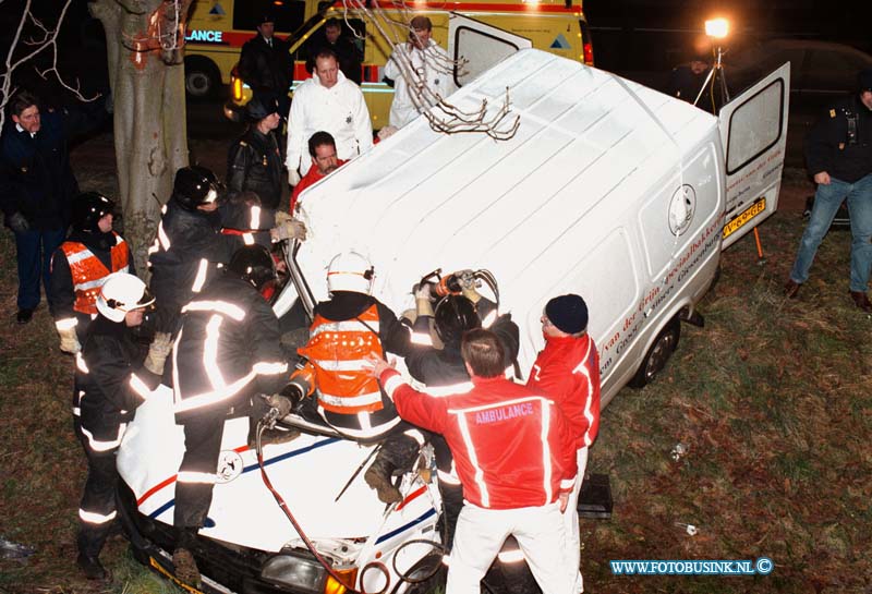 98112102.jpg - WFA :GORINCHEM:21-11-1998:BUSJE DOOR GLADHEID OM BOOM:IN GORINCHEM HEEFT DE BESTUURDER VAN DIT BUSJE RUIM 2 1/2 UUR BEKLED GEZETEN.DE 18 JARIGE INWONER VAN GROOT AMMERS HEEFT DIVERSE VERWONDINGEN EN ONDERKLOELING VERSCHIJNSELEN AAN DE AANRIJDING MET DE BOOM OVER GEHOUDEN DIT ONGEVAL GEBREUDE OP DE NIEUWE WOLPHERSEDIJK IN GORINCHEM.Deze digitale foto blijft eigendom van FOTOPERSBURO BUSINK. Wij hanteren de voorwaarden van het N.V.F. en N.V.J. Gebruik van deze foto impliceert dat u bekend bent  en akkoord gaat met deze voorwaarden bij publicatie.EB/ETIENNE BUSINK