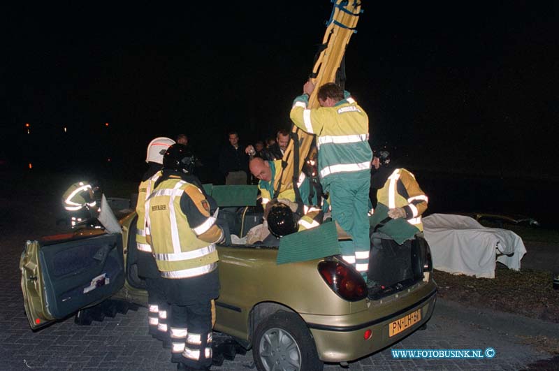 99043024.jpg - LOCOM :H.I.AMABCHT:30-04-1999:ONGEVAL VROUWEGELEWEG/ANTOINUSLAAN 2 MESNEN BEKNLED EN GEWOND DE BRANDWEER HAD EEN UUR NODIGOM DE SLACJTOFFERS UIT HUN VOERTUIG TE BEVRIJDEN ZE MOESTEN HET HELEDAK ER AFHALENDeze digitale foto blijft eigendom van FOTOPERSBURO BUSINK. Wij hanteren de voorwaarden van het N.V.F. en N.V.J. Gebruik van deze foto impliceert dat u bekend bent  en akkoord gaat met deze voorwaarden bij publicatie.EB/ETIENNE BUSINK