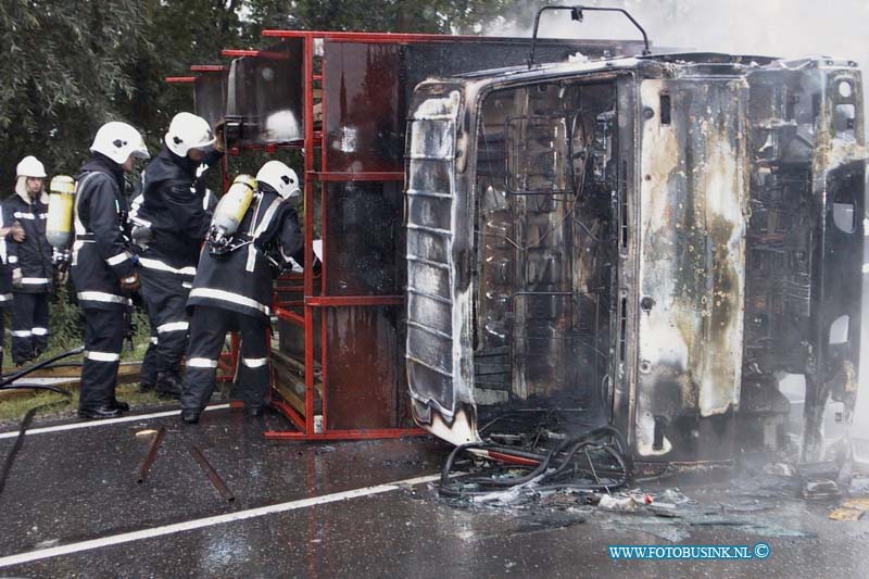 99081402.jpg - DE DORDTENAAR :Oud Alblas:14-08-1999:provinaleweg naar oud alblas vrachtwagen gekandeld en in brand gevlogen de brandweer had  het vuur snelonder controle maar het takel bedrijf had de grootste moeite om het wrak weg te tekelenDeze digitale foto blijft eigendom van FOTOPERSBURO BUSINK. Wij hanteren de voorwaarden van het N.V.F. en N.V.J. Gebruik van deze foto impliceert dat u bekend bent  en akkoord gaat met deze voorwaarden bij publicatie.EB/ETIENNE BUSINK