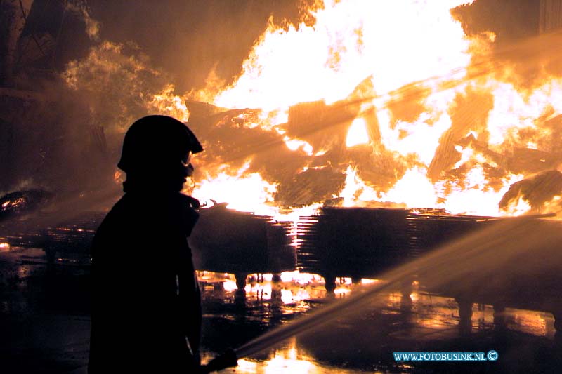 01010101.jpg - WFA :Hardingsveld giessendam:01-01-2001:Een houthandel aan de Rivierdijk te Hardinxveld-Giessendam brandde volledig uit. 50 brandweermannen waren vanaf 00.48 uur druk doende de heftige brand onder controle te krijgen. Omstreeks 04.00 werd het signaal ' brand meester' gegeven. Een verhuisbedrijf achter de houthandel liep water - en rookschade op. Het dak van een aangrenzende mallenmakerij vloog ook in brand.Omstreeks 01.00 uur brandde aan de Brandts Buysstraat " Nos Kas' uit. Er vielen geen slachtoffers. Nadere gegevens volgen.Deze digitale foto blijft eigendom van FOTOPERSBURO BUSINK. Wij hanteren de voorwaarden van het N.V.F. en N.V.J. Gebruik van deze foto impliceert dat u bekend bent  en akkoord gaat met deze voorwaarden bij publicatie.EB/ETIENNE BUSINK