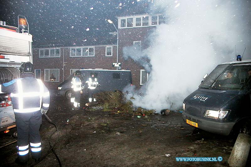 01010122.jpg - DE LOCOM :Dordrecht:01-01-2001:een rustig oud en neiuw in oud krispijn dit jaar de ME heeft enkele malen ingegrepen te Dordrecht werd op laste van de politie om 01.10 uur een cafe gesloten. Om 00.40 uur ziet de politie ca. 50 personen met jerrycans benzine lopen en wordt er met ' molotovcocktails'  gegooid. De mobiele eenheid moest ter plaatse komen om rust weder te laten keren. Deze digitale foto blijft eigendom van FOTOPERSBURO BUSINK. Wij hanteren de voorwaarden van het N.V.F. en N.V.J. Gebruik van deze foto impliceert dat u bekend bent  en akkoord gaat met deze voorwaarden bij publicatie.EB/ETIENNE BUSINK