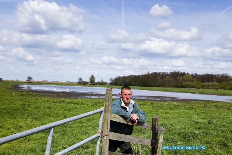 11041302.jpg - FOTOOPDRACHT:Oud Alblas:13-04-2011:Nieuwe Oogst foto maken bij boer Simon Kortlever. Heiweg 5 te Oud Alblas. Hij heeft een stuk land dat hij onder water zet voor de weidvogels. Graag een foto van het water met wat weiland en wat koeien.Deze digitale foto blijft eigendom van FOTOPERSBURO BUSINK. Wij hanteren de voorwaarden van het N.V.F. en N.V.J. Gebruik van deze foto impliceert dat u bekend bent  en akkoord gaat met deze voorwaarden bij publicatie.EB/ETIENNE BUSINK