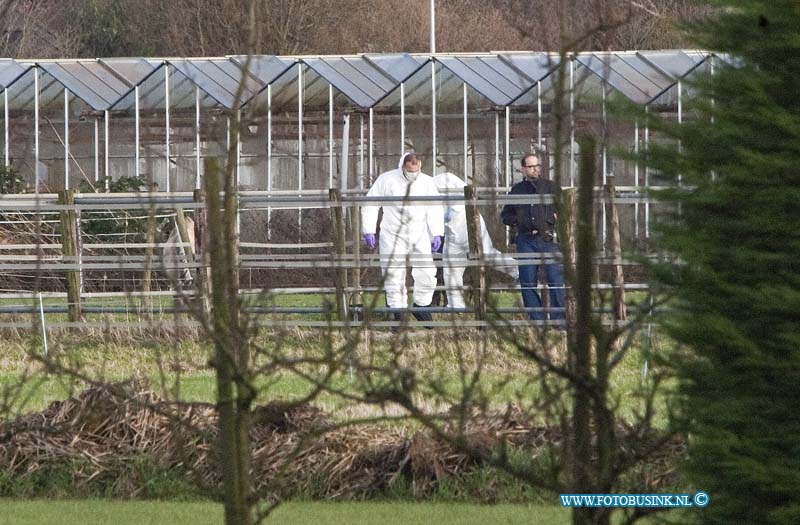 12123002.jpg - FOTOOPDRACHT:Henderik ido Ambacht:30-12-2012:Vanmorgen vroeg is er een dode man aangetroffen in het weiland bij het kassen complex aan De Blaak te Hendrik ido Ambacht. De politie heeft een groot onderzoeksteam aan het werk gezet om de toedracht van de dode man te onder zoeken. de weide omgeving is afgezet zodat het vele toegestroomde publiek op afstand blijft. Over de oorzaak van de dood van de man kan de voorlichter van politie nog niets zeggen.Deze digitale foto blijft eigendom van FOTOPERSBURO BUSINK. Wij hanteren de voorwaarden van het N.V.F. en N.V.J. Gebruik van deze foto impliceert dat u bekend bent  en akkoord gaat met deze voorwaarden bij publicatie.EB/ETIENNE BUSINK