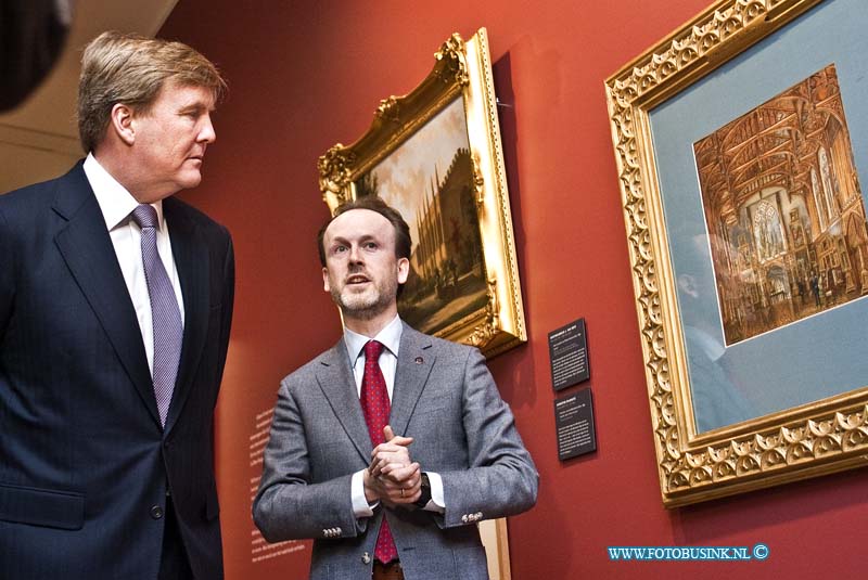 14030403.jpg - FOTOOPDRACHT:Dordrecht:04-03-2014:Koning Willem-Alexander opent tentoonstelling expositie Willem II Kunstkoning in de Augustijnenkerk en bezoekt tentoonstelling in het de Dordrechts museum.Deze digitale foto blijft eigendom van FOTOPERSBURO BUSINK. Wij hanteren de voorwaarden van het N.V.F. en N.V.J. Gebruik van deze foto impliceert dat u bekend bent  en akkoord gaat met deze voorwaarden bij publicatie.EB/ETIENNE BUSINK