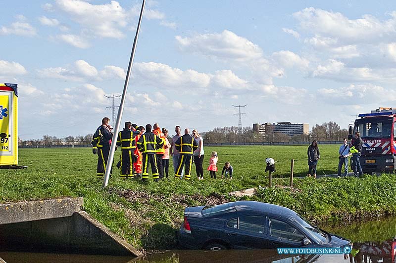 160403995.jpg - SLIEDRECHT - Op zondag 3 april 2016 is er op de Kweldamweg in Sliedrecht een auto te water geraakt.De bestuurder van de auto had de bocht te laat gezien en schoot zo met zijn auto de sloot inEen ambulance kwam ter plaatse om de man na te kijken.een berger heeft de auto uit het water gehaald.Deze digitale foto blijft eigendom van FOTOPERSBURO BUSINK. Wij hanteren de voorwaarden van het N.V.F. en N.V.J. Gebruik van deze foto impliceert dat u bekend bent  en akkoord gaat met deze voorwaarden bij publicatie.EB/ETIENNE BUSINK