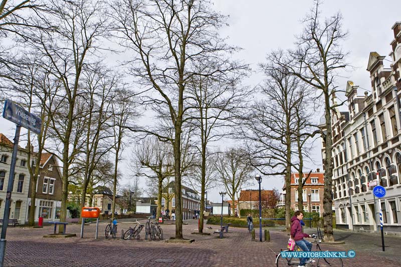 16040902.jpg - DORDRECHT 09 April 2016 De dertien bomen op het Vrieseplein worden maandag gekapt. Ze gaan weg omdat de herinrichting van het plein gaat plaats vinden dat er in de toekomst vooral wat netter uit moet gaan zien. Het trottoir scheidt straks de voetgangers van de fietsers de rest van de huidige indeling blijft; fietspaden aan weerszijden en een pleintje met een lichtmast in het midden. In het najaar worden twaalf nieuwe bomen geplant.NOVUM COPYRIGHT ETIENNE BUSINK
